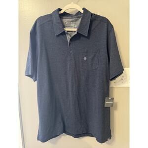 Eddie Bauer Men's Polo Shirt NWT XL Navy Pocket - Short Sleeve - Casual - Preppy